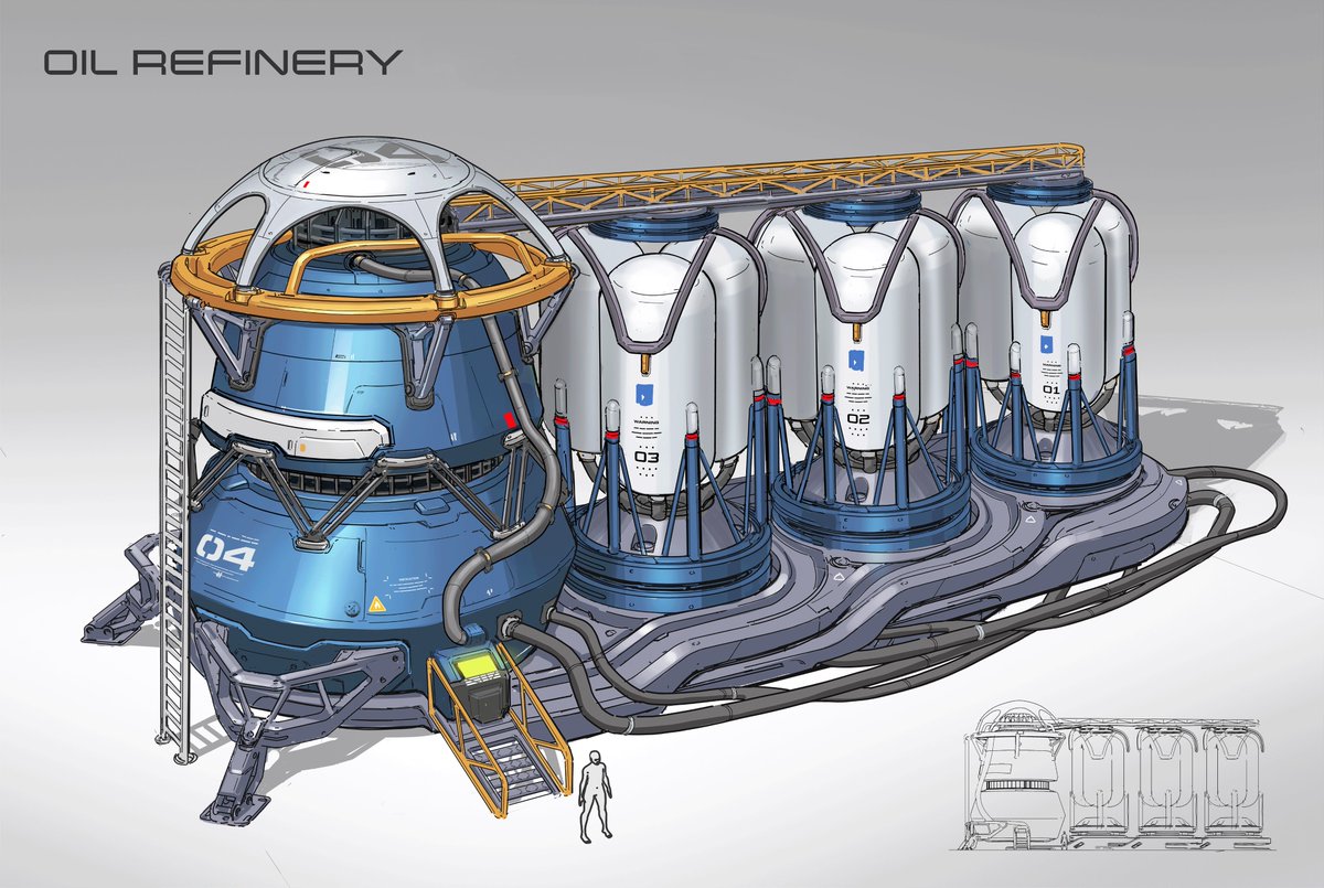 Oil Refinery Concept
#conceptart #sketch  #scifi #Photoshop #design 

artstation.com/artwork/NyBAKN