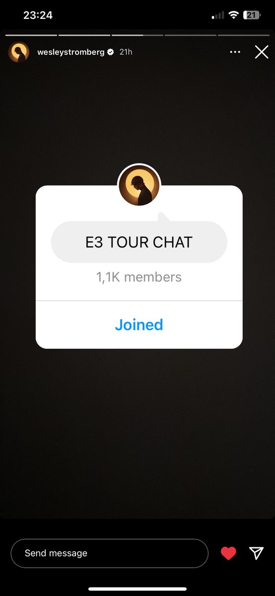 Wesley e os meninos fizeram um chat no insta “E3 TOUR CHAT” pra falar sobre as novidades. Wes postou o link para quem quiser entrar