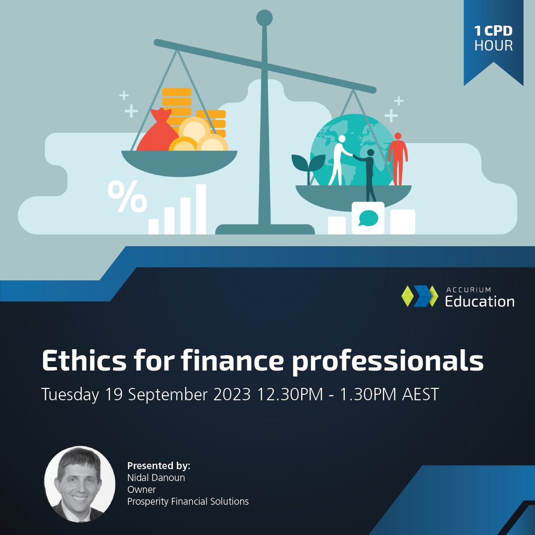 Don't miss out on our upcoming event, Ethis for finance professionals. Click the link below to register today!

accurium.com.au/product/ethics…