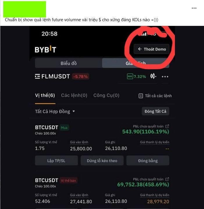ktulac1989's tweet photo. Nghe đồn hôm qua có ông KOL lớn nào bên crypto gây war kêu trade lệnh triệu đô mà show tk demo quên thoát à anh em :) https://t.co/y8NJPkeHlW