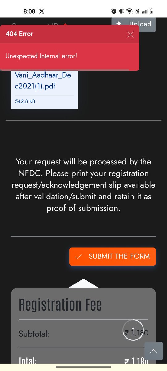 mammadu91's tweet image. @IFFIGoa Trying, my best for the delegate pass and it constantly shows internal 404 error. Please help me with this promptly, so, that I can register for 54th edition.

#registrationissues #iffigoa