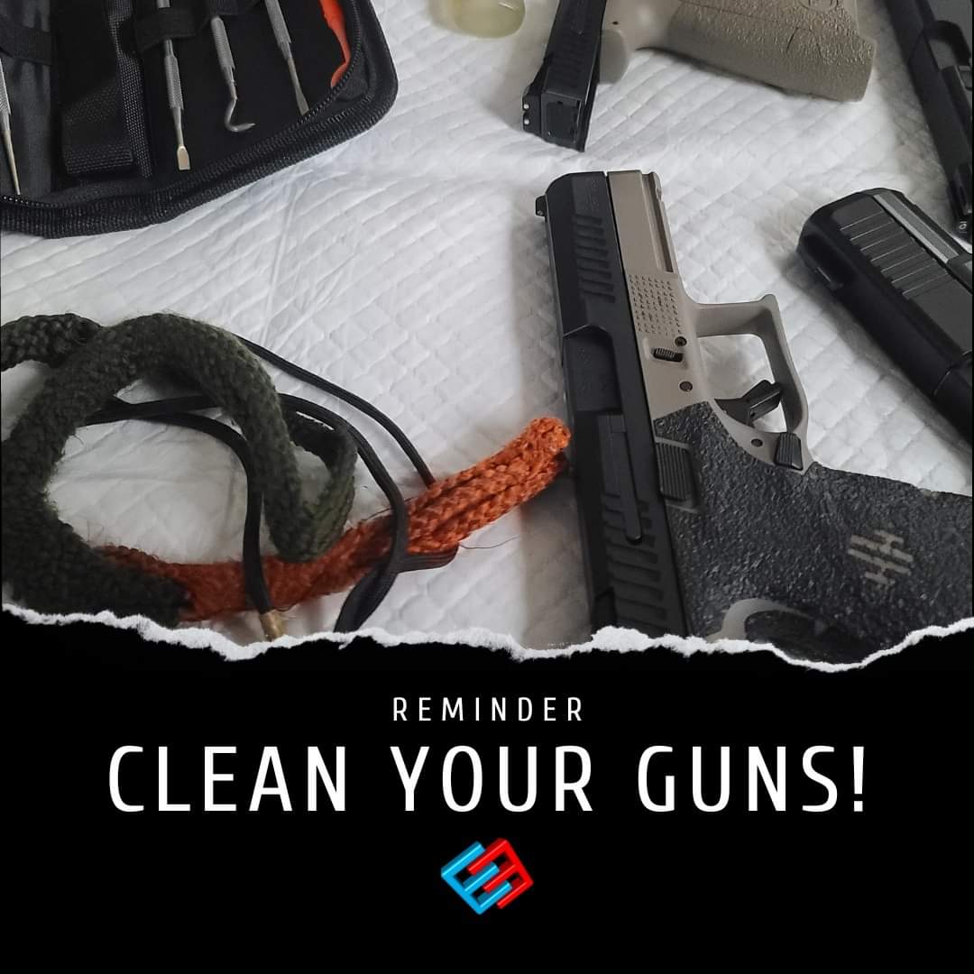 DrJoyAllen's tweet photo. 📌This is your reminder to CLEAN YOUR GUNS!📌

Take care of what takes care of you!

-----

This public service announcement is brought to you by E3 Personal Defense &amp; Safety, LLC. Educate. Empower. Enthuse.

https://t.co/DkYrwbODXF https://t.co/ZB9j0Wry5Z