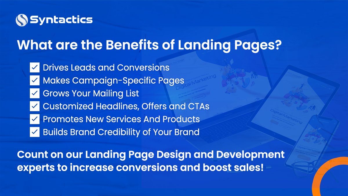 syntacticsinc's tweet image. Because landing pages can make memorable first impressions, they can convince visitors to take special actions.
Syntactics' Landing Page Design and Development services can significantly increase conversions!
#websitelandingpages #landingpagedesign #landingpagedevelopment