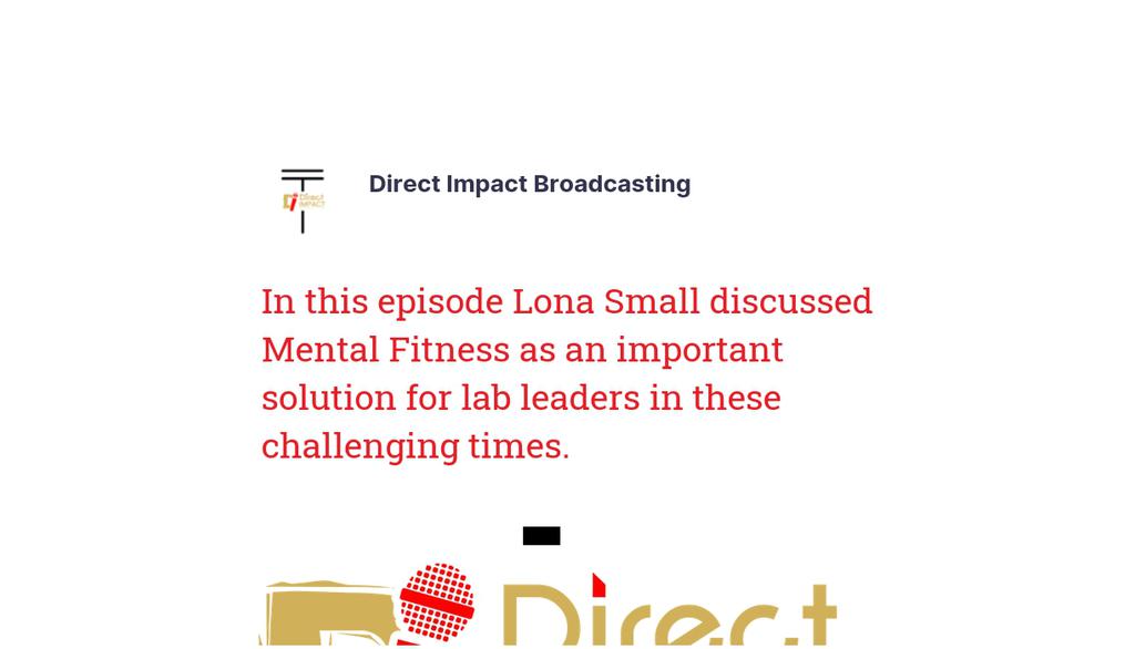 Lona discussed how to use Mental Fitness to overcome obstacles and propel one to succeed personally and professionally. Listen here 👉 lttr.ai/AG5UB #Leaders #STEM #leadershiptidbits #laboratorymedicine #medicallaboratory #careeradvancement #leadershipdevelopment