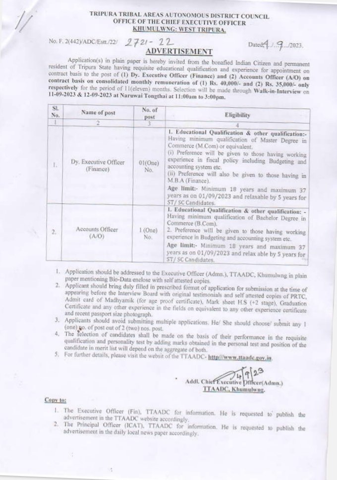 Mitagrn's tweet photo. The initiative to recruit #DeputyExecutiveOfficerFinance & #AccountsOfficer in #illegalroute in #TTADC by completely #violating the #rules & #regulations with walk in interview👇
@tripura_cmo, @DrManikSaha2, @cstripura, @JKSinhaIAS, @mygovtripura, @PradyotManikya, @ttADCEE https://t.co/Dx3V2jZ7Lt