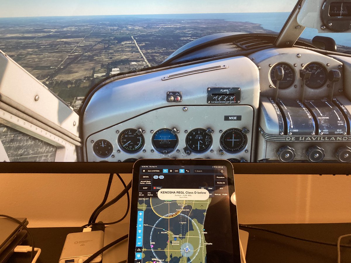 nz_pete's tweet photo. Ohhh buddy, that was too easy. Followed the steps on the Foreflight website to connect via Flight Events. Took about 5 minutes and most of that was getting distracted and flying around in MSFS. https://t.co/y5fuAaN5U5