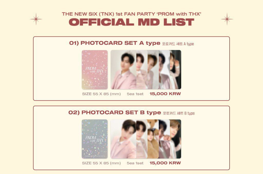 jhysooly's tweet image. WTS 🇲🇾

TNX 1st FAN PARTY ‘PROM with THX’ OFFICIAL MD Photocard Set A + B Loose Member

🗓 : 15/9 @ 6PM

RM 12.50 /pc

       👑 | 🧸
TH  ✅ | ✅  
HW ✅ | ✅
SJ   ✅ | ✅

DM to buy

All member taken to proceed❗️
✨ Price is excluding ems, packaging and local postage

#pasartnx