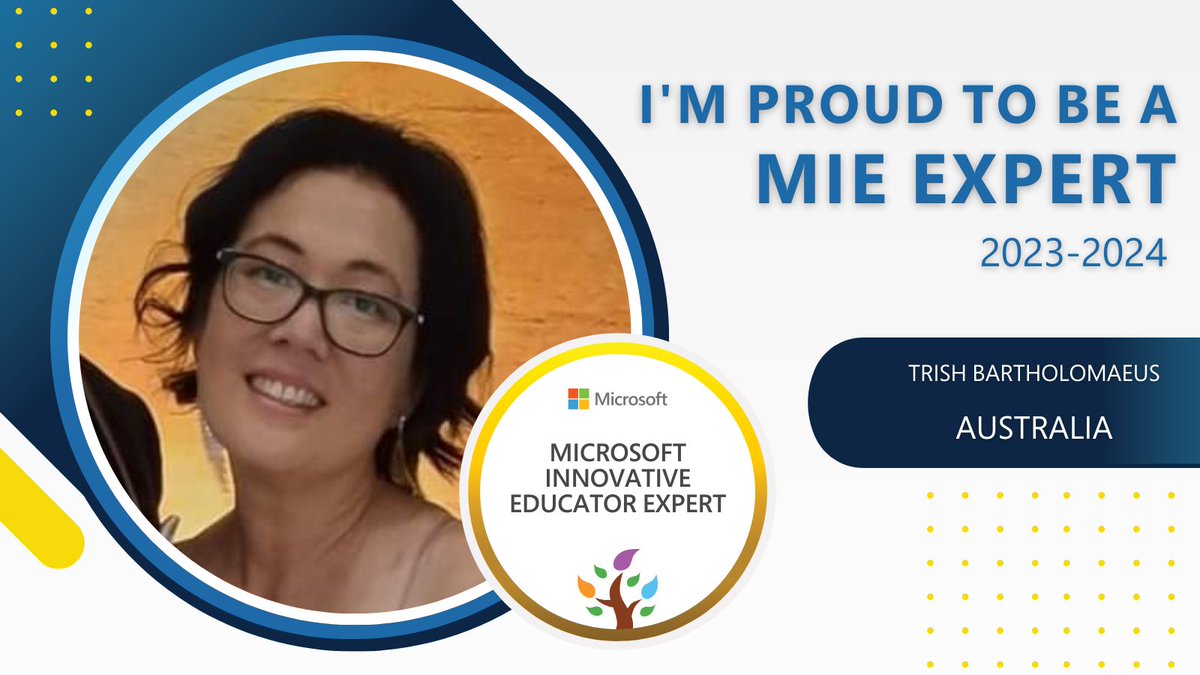 Honoured again to be recognised as a #MicrosoftEDU  Innovative Educator Expert. Loking forward to continually learning and growing. #MIEExpert #MIEExpert2024