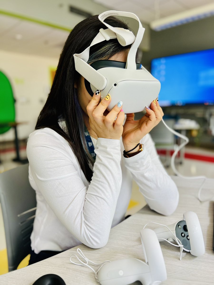JennieJWPark's tweet photo. 📦 Unboxing @oculus from @_EdFarm #FOLS. Prepping, planning, and grinding with @TeamBorders on how to share all the 🪄magic🪄 with the students. Can’t wait to share 🗣️  @ExploreKaiXR with the #WolvesTechTeam on Monday! 🤩 Stay tuned. ✌🏻☮️🕊️ https://t.co/67pDKzOhRE