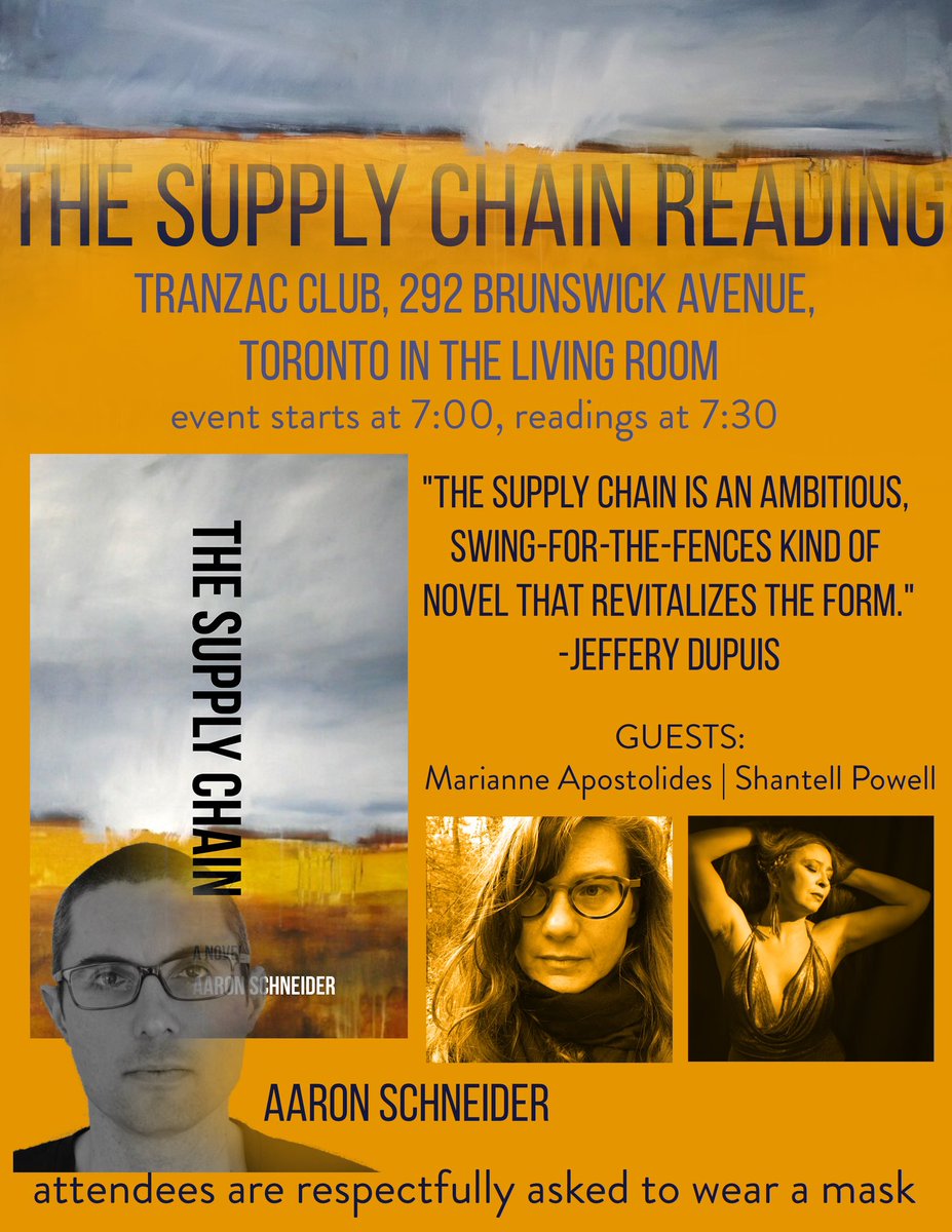 SupplyChainBook's tweet photo. Aaron Schneider and some talented guests will be launching The Supply Chain in Toronto this Saturday! Stop by if you’re in the area! https://t.co/76hOzo8KPc