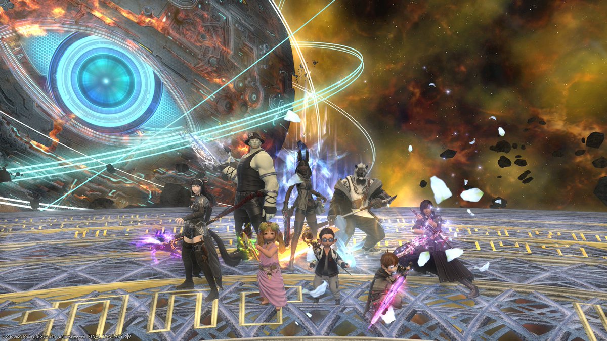 mero_ix's tweet photo. After 7 months and a lot of sweat &amp; tears, we FINALLY cleared the #OmegaProtocol. This fight broke me, but my raid buddies are some awesome bros &amp; helped push me through it. Thanks everyone who supported me along the way, especially @apocriva for putting up with my shit! #FFXIV https://t.co/W9UdsZcS69