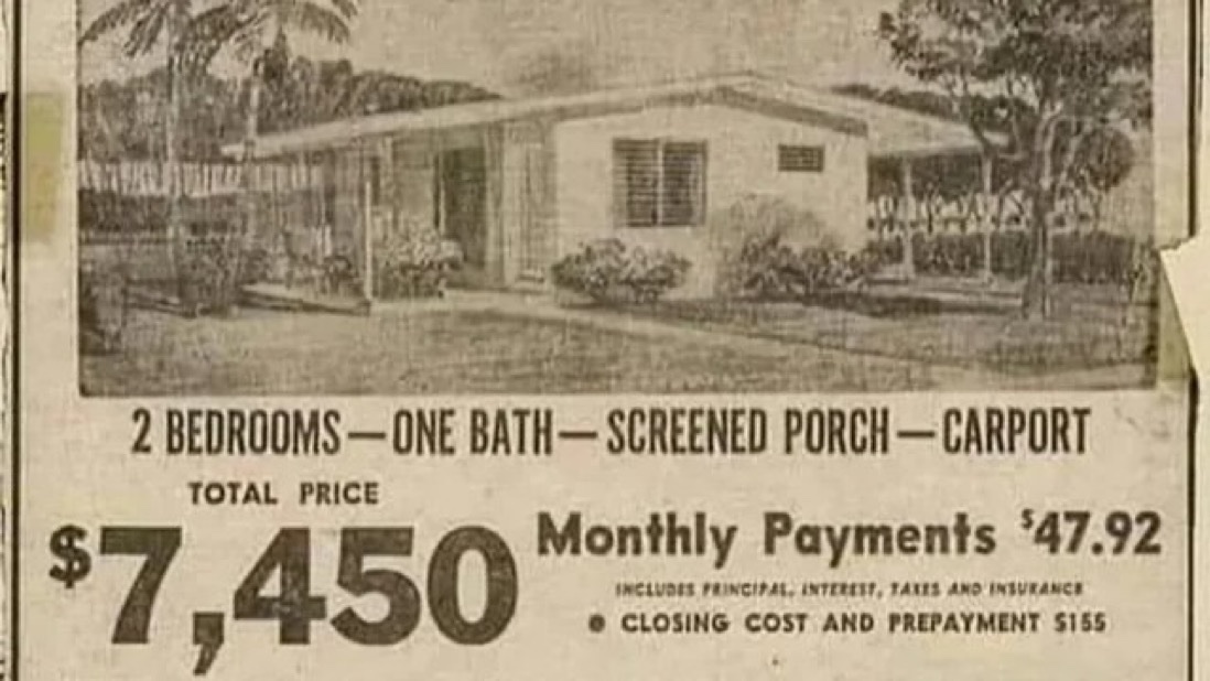 FluentInFinance's tweet image. 1955 Housing Advertisement for Miami, Florida ($84,000 if adjusted for inflation):