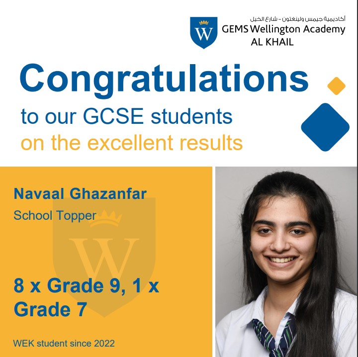 gems_khail's tweet photo. A shout-out to another group of our exceptional GCSE toppers from last year who achieved remarkable results and have set the bars high! Thank you for all your hard work and dedication, and congratulations to you all 🥳

#gcseresults #weksuccess #ouracademy #weksecondary @GEMS_ME https://t.co/1JpdofcGHV