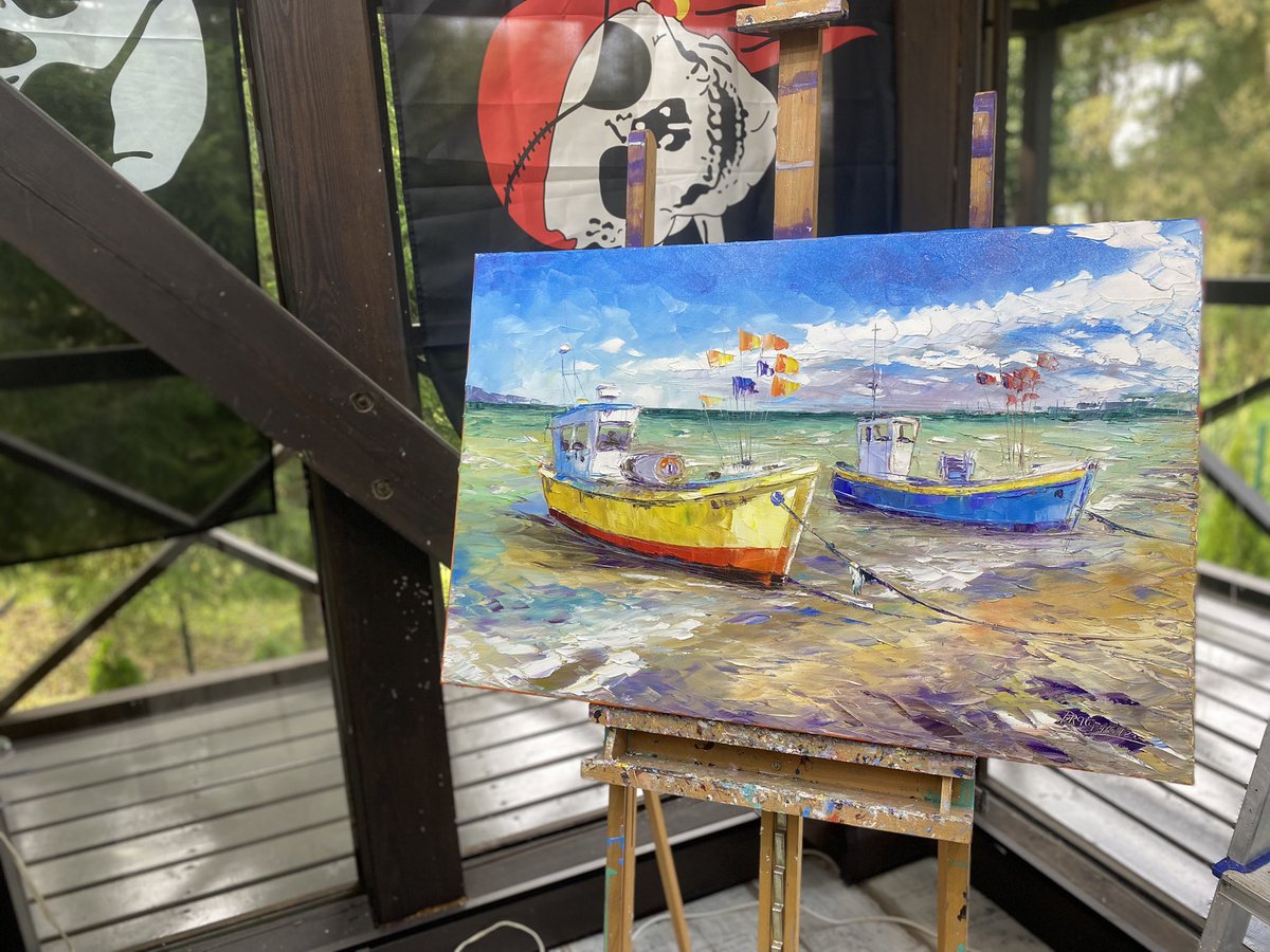 Доброй пятницы!!!
Сегодня не будет традиционных бутылочек! 
Будут новые лодочки … уставшие 
«Где-то на Балтике»
90/60 см / работа до опубликования нашла свой дом в Москве!!!
Да, да … и так бывает!!!
Всем хорошей пятницы и выходных!!!
Может там в трюмах есть ром!!!)))