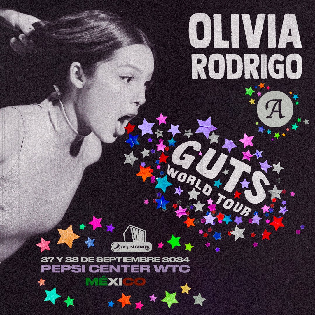 Olivia Rodrigo 💜 GUTS World Tour 💜
27 y 28 de Septiembre 2024 🗓️
Pepsi Center WTC 🏟️
CDMX 📍
México 🇲🇽 

#OLIVIARODRIGO #GUTS #GUTSoutnow #GUTSOutNowPH #GUTSTOUR #GUTSworldtour #GUTSlisteningparty