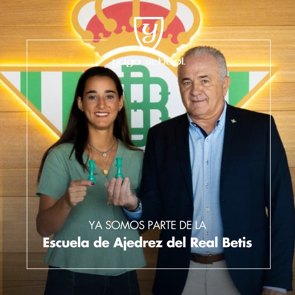 Firma del acuerdo de colaboración de #YagoSchool con la Escuela de #Ajedrez de <a href="/RBetisFundacion/">Fundación Real Betis</a> para desarrollar e impulsar este deporte en el colegio durante la temporada 2023/24 ➡️ realbetisbalompie.es/noticias/area-…