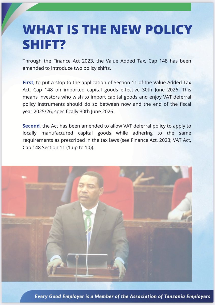 e-Magazine Special Edition -CHANGE IN VAT DEFERRAL REGIME ate.or.tz/e-magazine-spe…

<a href="/kennedyRwehumb2/">Kennedy Rwehumbiza</a>