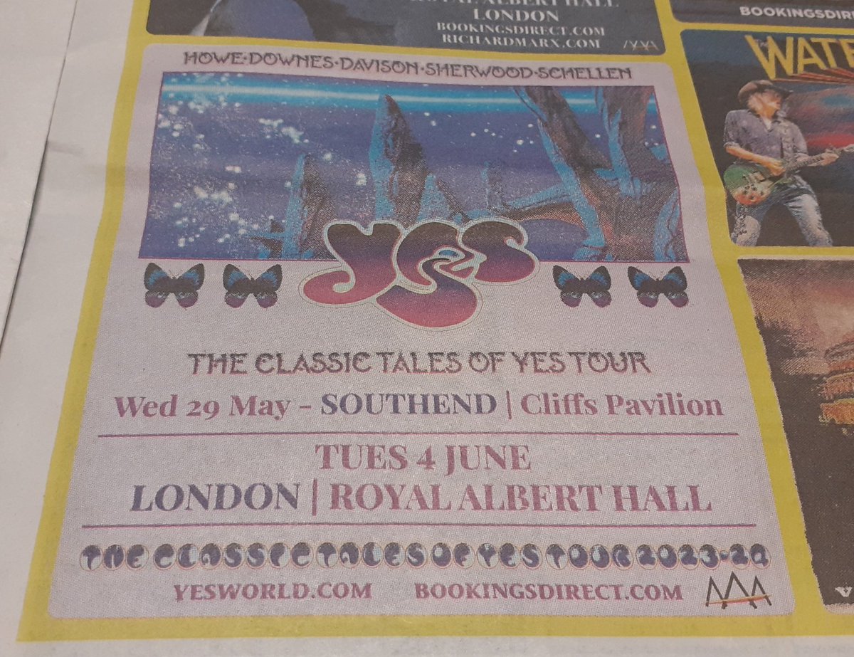 In today's paper in the UK. Not Soon oh Soon more Long Distance🙂 Best wishes to all for the USA tour any minute now. Waiting for the set list reports.🤓 @yesofficial @GottliebBros @FYesterdays @YesMusicPodcast