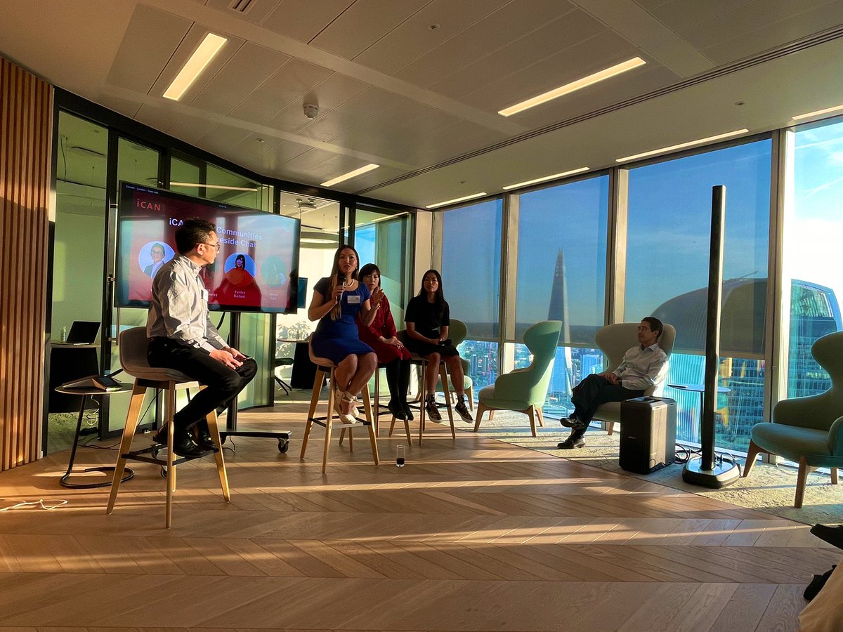 FunnyWomenLynne's tweet photo. Fab evening with @I_CAN_UK at its ESEA Communities launch. Honoured to have @funnywomen represented by @YurikoComedy and present a cultural perspective through comedy. High above the City! #rootsandroutes https://t.co/fLxEaeJCUm