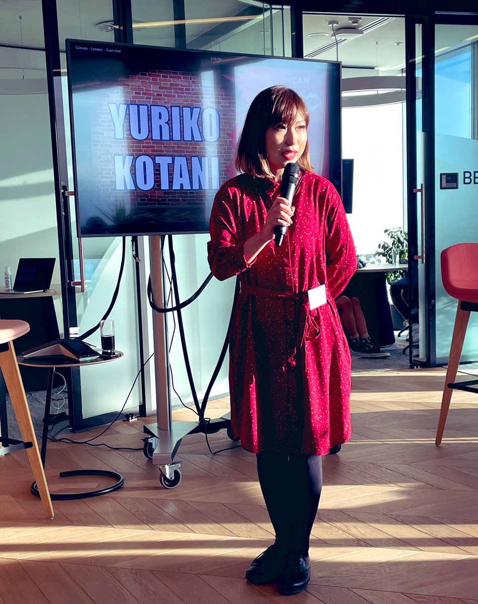 FunnyWomenLynne's tweet photo. Fab evening with @I_CAN_UK at its ESEA Communities launch. Honoured to have @funnywomen represented by @YurikoComedy and present a cultural perspective through comedy. High above the City! #rootsandroutes https://t.co/fLxEaeJCUm