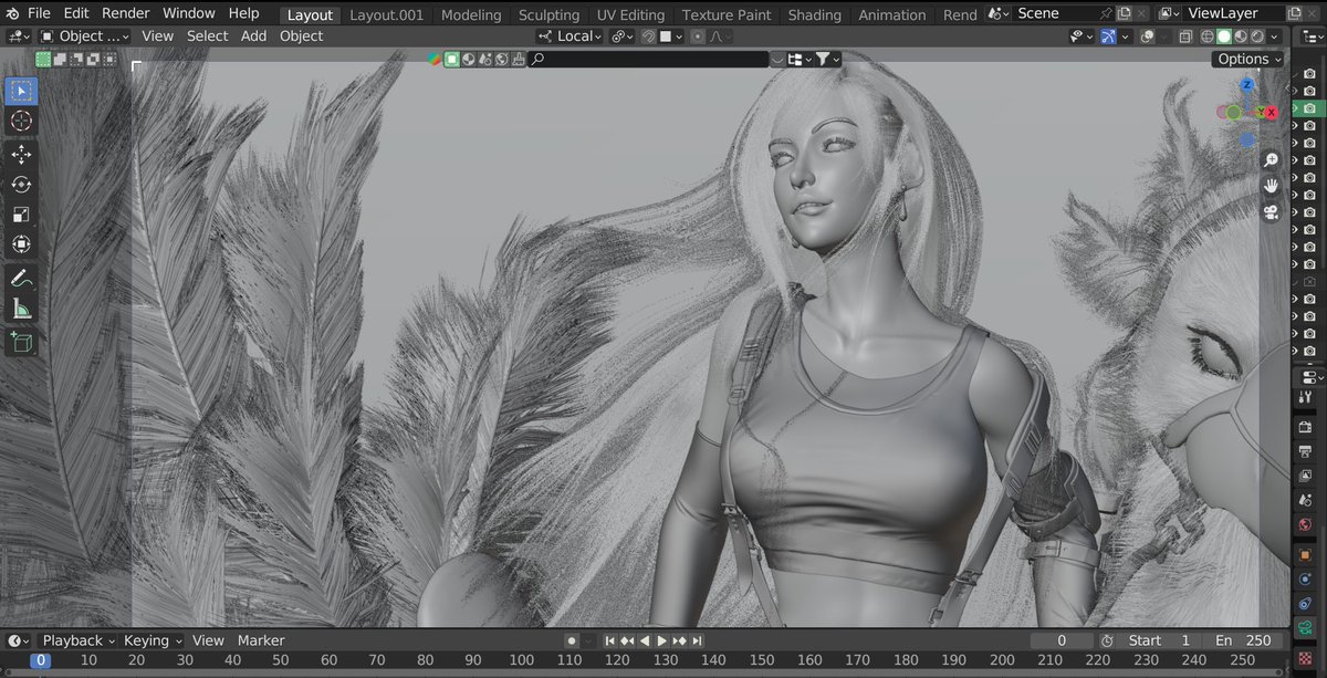 JhobertDraw's tweet photo. WIP v2 - #TifaLockhart #CGI 
Lot to do yet, but close to the end
Fun fact: After the trailer of #Rebirth i have the idea to do tifa on the #chocobo.
#Tifa #FinalFantasyVII #ファイナルファンタジー7 #3DCG #Blender3D #zbrush #3dart #3dprint #FinalFantasyVIIRebirth https://t.co/Yu01w3VV4b