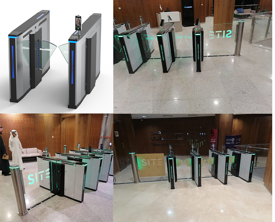 Installation photos of DS-N30 Nebula Optical Flap Turnstile