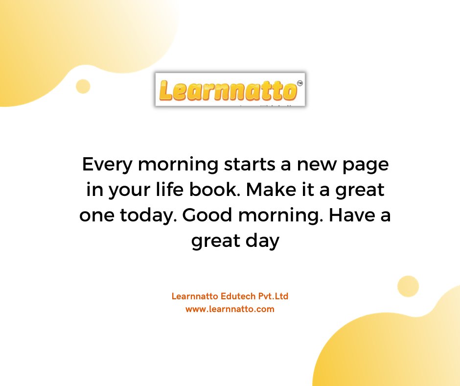 learnnatto's tweet photo. #GoodMorningEveryone

Every morning starts a new page in your life book. Make it a great one today. Good morning. Have a great day

#todaysquote #fridayvibes #stayhappy #staysafe #stayhealthy @learnnatto https://t.co/hZjYk121yV