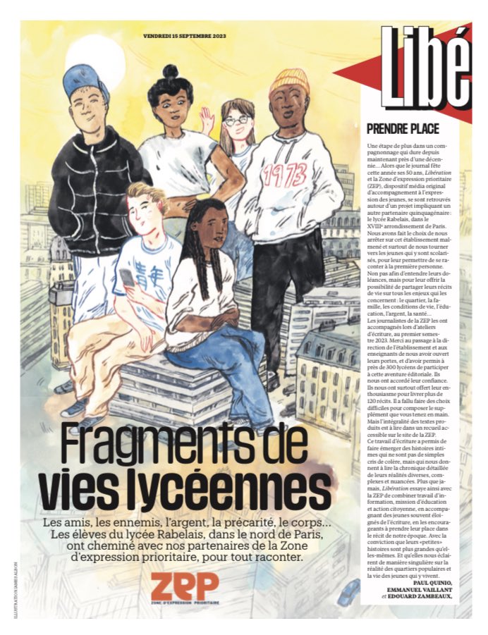 MelaniePuel's tweet image. C’est parti… hâte de découvrir la quinzaine de textes retenue pour ce supplément @libe 
@la_zep