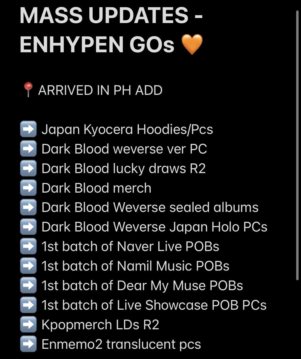 micasazzUD's tweet photo. 🔔 MASS UPDATE AS OF 9/15

FOR MY ENHYPEN GO CUSTOMERS

I will not entertain any questions/DMs for orders included on what’s already posted. Please make reading a habit. Thank you 🧡

#micasazzUD https://t.co/qFDDssk7ag
