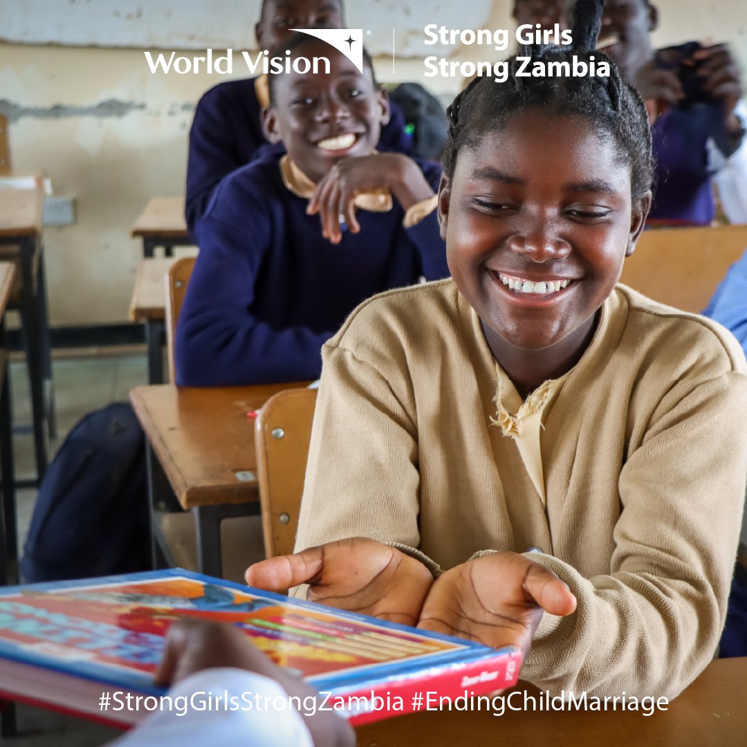 WorldVisionZamo's tweet photo. Give a girl an education with #StrongGirlsStrongZambia! Help vulnerable girls at risk, escape child marriage, and build a strong future! #GirlsEmpowerment #BuildingAStrongNation #OneGirlAtATime https://t.co/gSfYeiaQoz