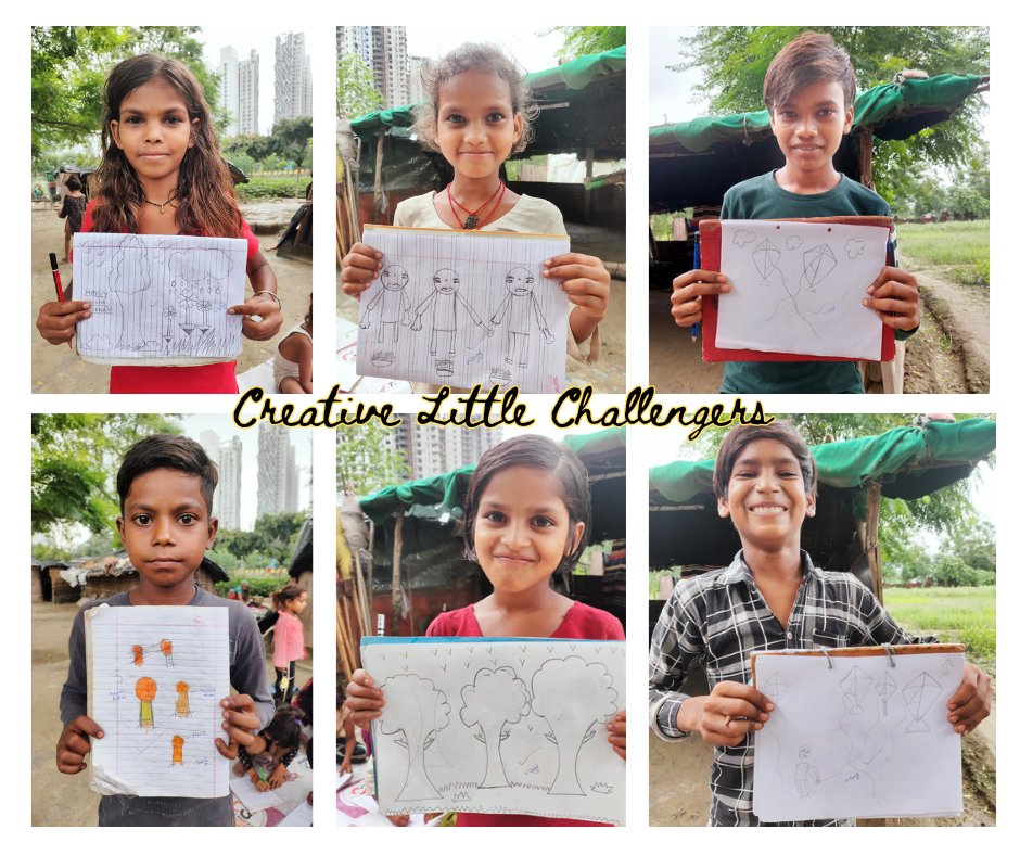 Talented young minds blessed with vivid imaginations. ❤️🎨✏️
Little students of Challengers Ki Pathshala (Sector-107, Noida). 
#creative #imagination #creativity #artandcraft #drawing #talentedkids #support #Challengers_Ki_Pathshala #Team #Challengers_Group