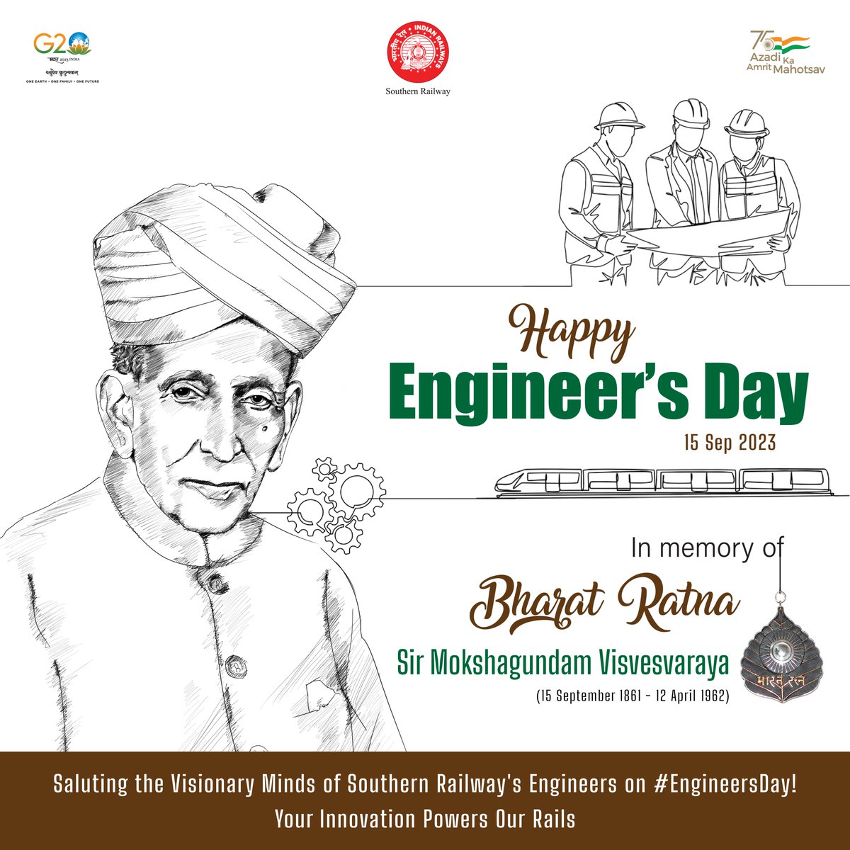 DRMPalghat's tweet image. Engineers turn ideas into reality with their profound knowledge, creativity and innovation, with the help of technology, thus shaping the future of our nation.

Happy Engineers Day!

#HappyEngineersDay #InnovativeEngineering #Creativity #Innovation #Technology