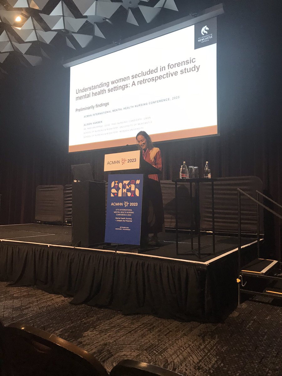 “We are re-traumatising people” @AlisonCHansen sharing findings on woman secluded in forensic mental health settings. @monash_nm #ACMHM2023