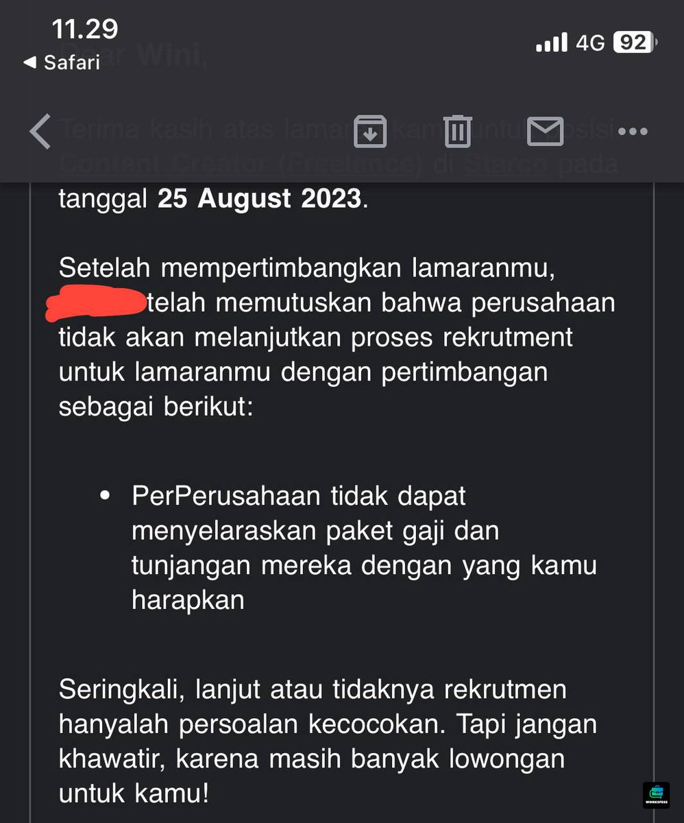 worksfess's tweet photo. Kan enak ya kalo ditolak dikasih tau kenapanya work! https://t.co/2Nzq007WLu