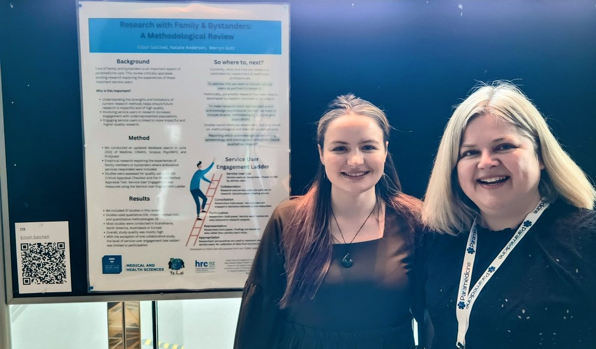 Great work by @EillishSatchell @FmhsNursing PhD candidate presenting her poster appraising how family experiences are  represented in #paramedicine research #ACPIC23 #ProudSupervisor