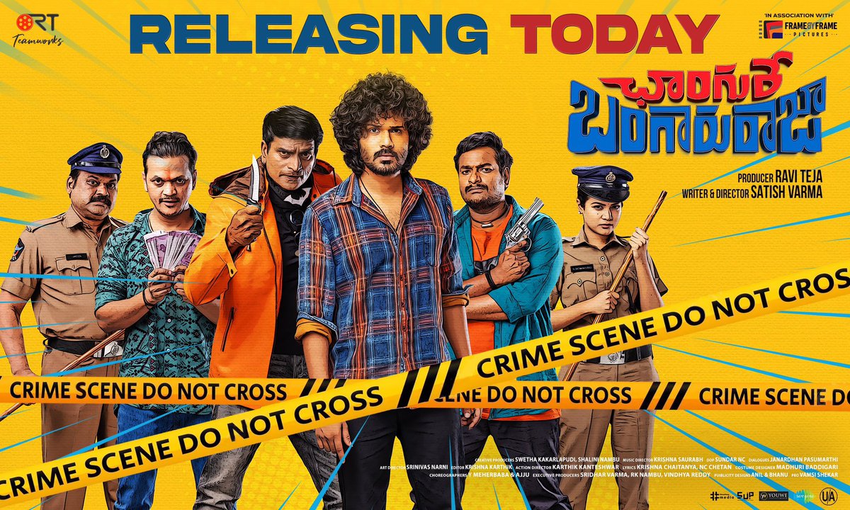 The Gang is ready to thrill &amp; entertain you all :)

Enjoy #ChangureBangaruRaja in your nearest theatres from today 😊