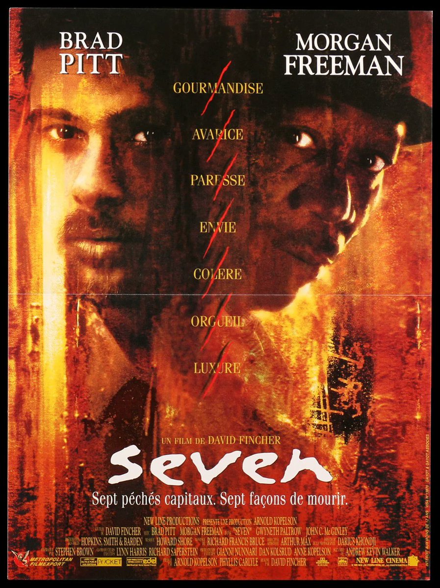 MeltingGeek's tweet photo. Le 15 septembre 1995 Seven de David Fincher est présenté en avant-première à New-York.
#Seven #DavidFincher #MorganFreeman #BradPitt #GwynethPaltrow #Geek #MeltingGeek #filmdujour #movieoftheday #15septembre1995 #15september1995 #year1995 https://t.co/ejW7OYtpfd