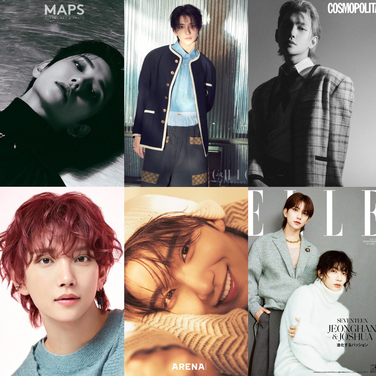 shuasmedia's tweet photo. joshua has a magazine feature almost every month this 2023 🤍so proud of him! #조슈아 

january- maps magazine
march- chic magazine
may- cosmopolitan (with mingyu)
june- elle japan (with jun) 
september- arena korea 
oct- elle japan (with jeonghan)
nov- spur magazine https://t.co/pW4CGDCUj1