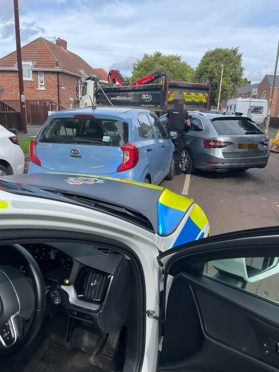From yesterday afternoon. Where possible we always try to use pre-emptive pursuit tactics. Great stop of this stolen car in #Gateshead with help from the #OpDragoon staff, resulting in two in the cells, no damage to cars & importantly no potentially dangerous pursuit starting.
