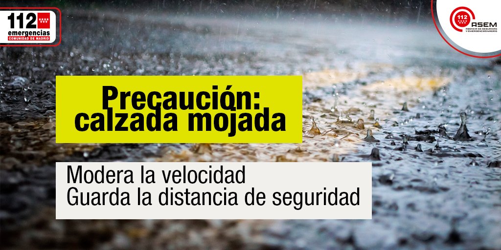 ⛈ Las tormentas de esta madrugada están dejando fuertes precipitaciones en algunos municipios de la zona norte y en Madrid capital, ahora mismo en el Corredor del Henares.

⚠ Mucha precaución al volante.

#FMA
#Madrid112
#ASEM112