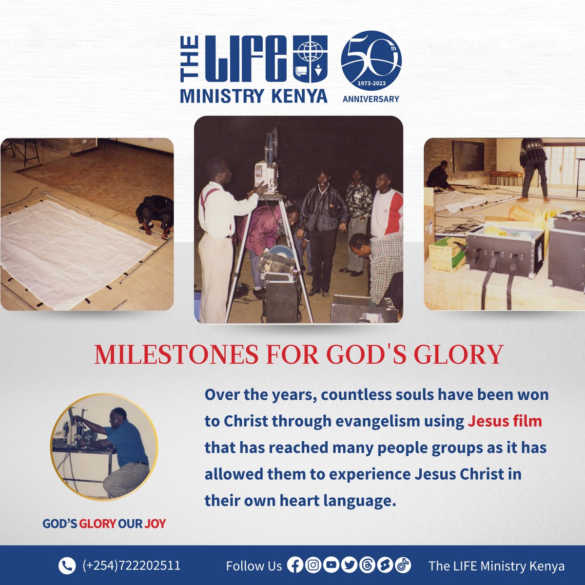 lmkenya's tweet image. Over the years, countless souls have been won to Christ through evangelism using Jesus film that has reached many people groups as it has allowed them to experience Jesus Christ in their own heart language. 
#36daystogo
#celebrations
#50thanniversary
 #GreatCommission