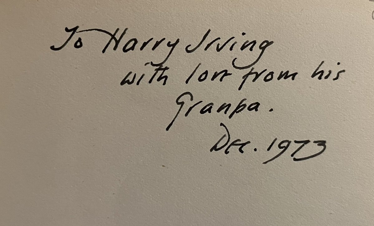 I love the inscriptions in old books, and the questions they invite. 

Here’s my copy of Flight to Arras, Saint-Exupery account of flying for the French while France was being overrun by the Nazis. 

“To Harry Irving, with love from his Granpa, Dec. 1973” 1/