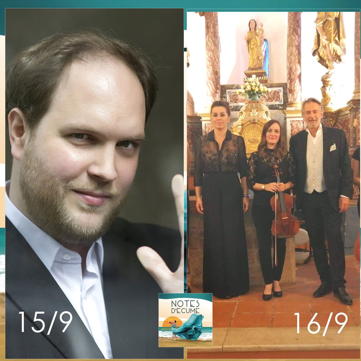 🌟🌟 Poésie et émotion pour les 2 concerts du Festival ce weekend ✨
1️⃣ Vendredi 15/9, 20h30 : le grand pianiste <a href="/VitaudJonas/">Jonas Vitaud</a> joue Dvorak, Fauré, Grieg et César Franck 🎼
2️⃣ Samedi 16/9, 20h30 : L’émouvant Stabat Mater de Boccherini
🎫 Réservations : notesdecume.com