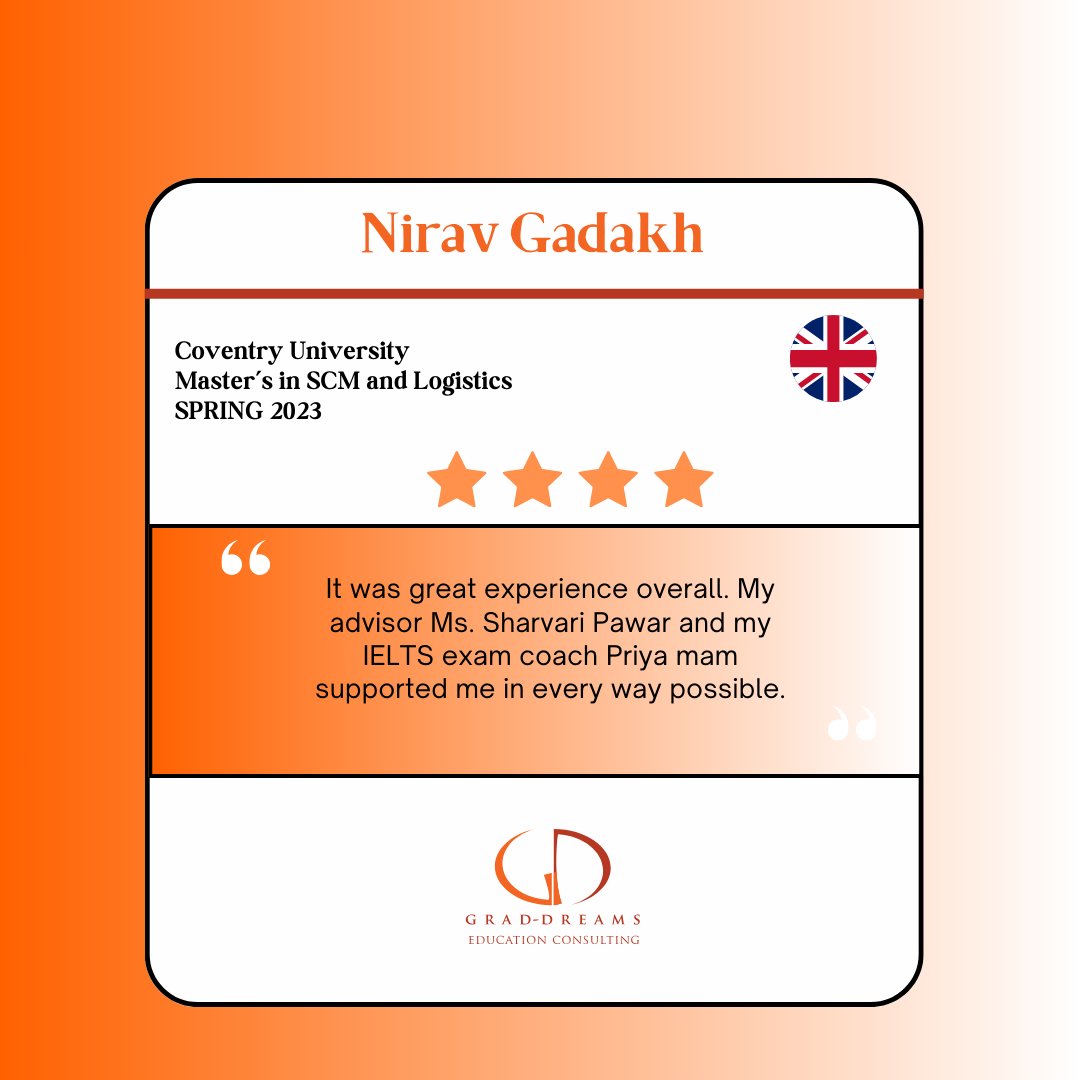 Grad_Dreams's tweet image. Student Testimonial of  Nirav Gadakh 
#studyabroad #StudyOverseas #graddreams #universityofuk