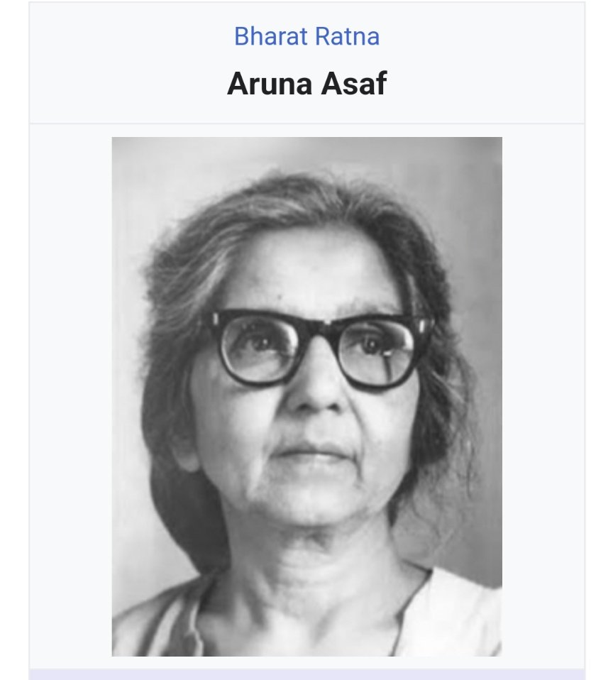 VividhaBindu's tweet photo. ....in deepest corners of your hearts, but this man was given Lenin Peace Prize. I'm sure by now, most of you have understood how communism was being traded and why also.

4. Aruna Asaf Ali (the lady who carried surname Ganguly earlier and one of the earliest victims of LJ) https://t.co/SlEU45HWA6