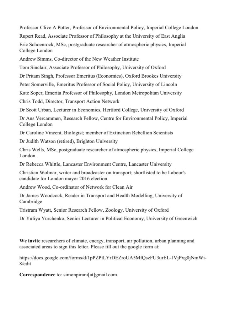 @SadiqKhan @sabrodrigues61 @SebDance @asthmalunguk @londonchamber @JanetDaby @Len_Duvall When it comes to Silvertown Tunnel it’s a shame you don’t listen to these same experts &  scientists like Dr Ian Mudway who I believe you consulted on ULEZ & rightly so. It’s cherry-picking. Here’s the letter signed by over 40 experts👇Can you listen to them on this too, please?