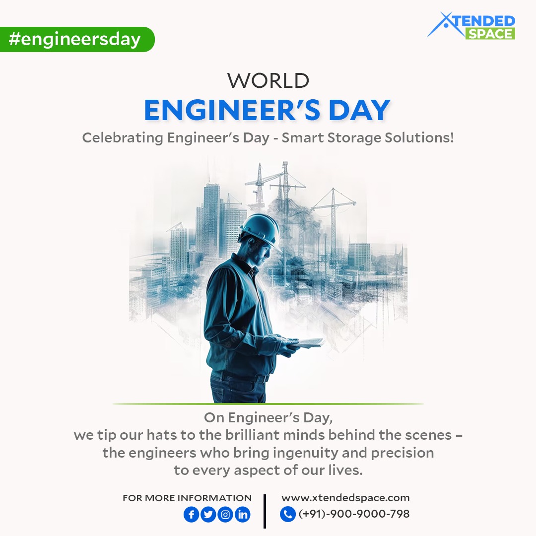 XtendedSpace's tweet photo. Happy World Engineers' Day! 

Just as engineers design and optimize systems, we engineer storage spaces tailored to your needs. 

Book your Storage Space Now: +91-90090-00798

#engineers #engineersday #Xtendedspace #engineersday #spacemilega #worldengineersday #Storageproviders https://t.co/6LCUKYkgyh