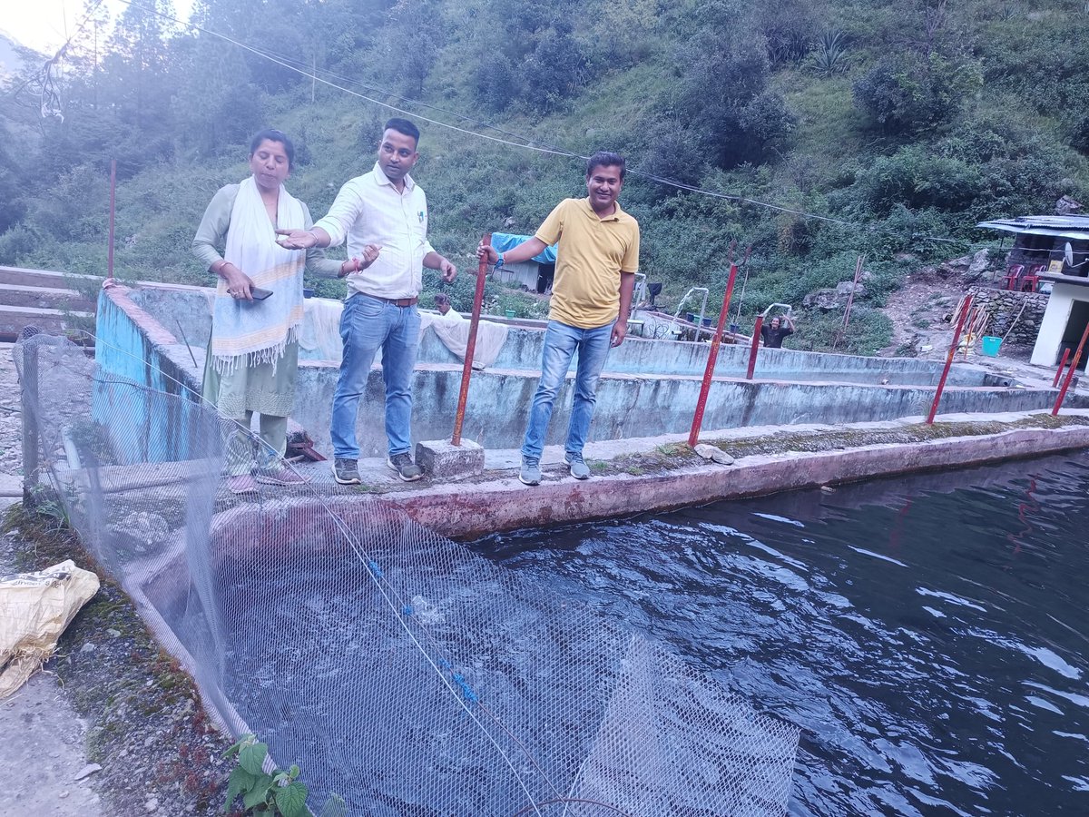 DimriSusheel's tweet photo. Visited Bhairav Ghat samiti for Trout at block agustymuni, District Rudarprayag with SFI Hemlata Dangwal ji. 
@basava_ias @BahugunaUK @pramodADF 
@Uttarakhandcoo1 https://t.co/nsI1kN4dDk