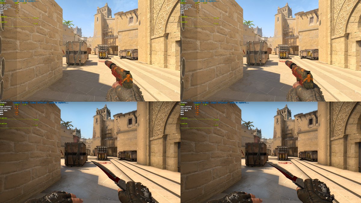⚙️ CS:GO vs. CS2 - Lowest vs. Highest Possible Video Settings (NVIDIA Reflex - Off)

Here's a clear comparison between the lowest and highest video settings in <a href="/CounterStrike/">CS2</a> 2 and CS:GO.

-------- CS2 (Low vs High Settings) --------

📈 Framerate/FPS
Low: 480
High: 227 (52.7%