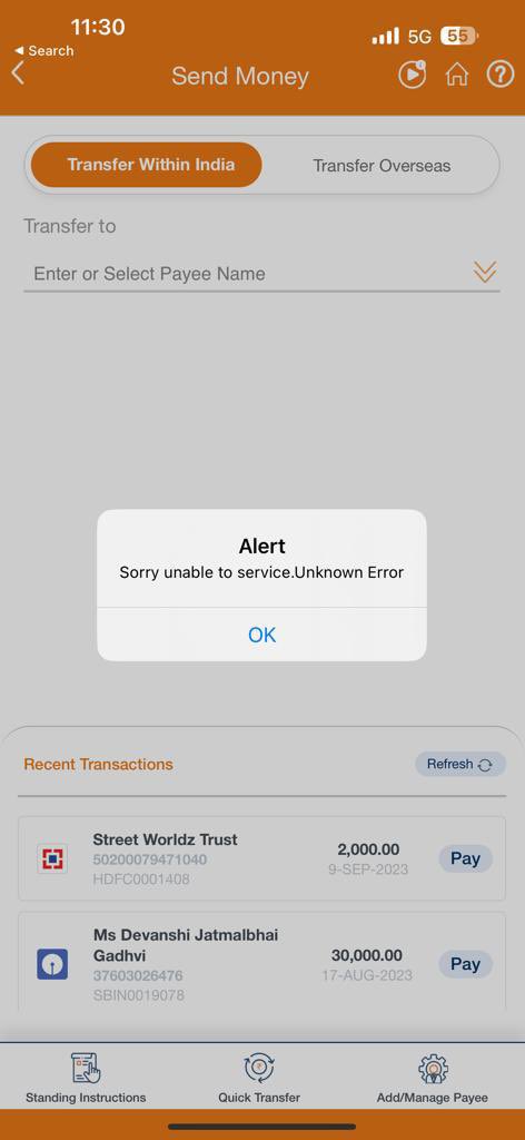K_P2019's tweet photo. @ICICIBank_Care getting this error https://t.co/gmzOhvmEnL